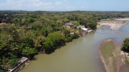 Fototapeta na wymiar the progo river in the dry season