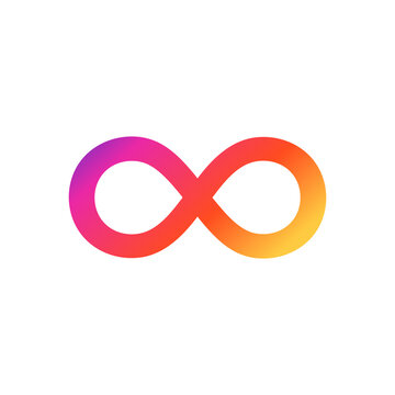 Colorful Infinity icon logo. Infinity symbol modern, simple, vector, icon for website design, mobile app, ui. Vector Illustration