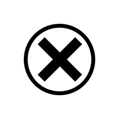 Cancel, close or delete ''X'' icon. Internet flat icon symbol for applications.