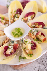 chicory salad with blue cheese and walnut