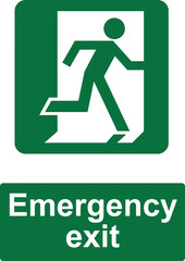 emergency exit fire  evacuation sign