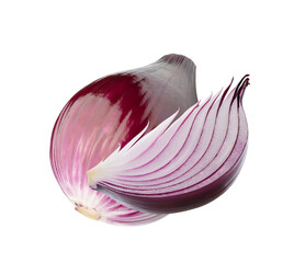 red onion bulb isolated on white