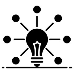 
Light bulb with nodes network showing infographic idea icon
