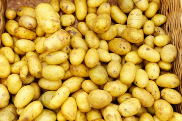 potato in supermarket. shopping in a supermarket and buying fresh organic vegetables. Healthy eating Concept