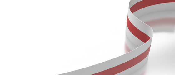 Obraz premium Belarus protesters flag on white background. White red white color, 3d illustration