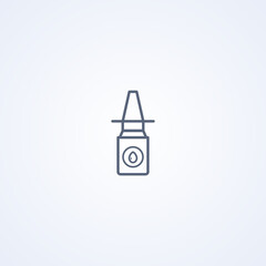 Eye and ear drop bottle, vector best gray line icon