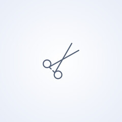 Surgical scissors, vector best gray line icon