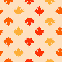 Obraz premium This is a seamless pattern of leaves on a light background.