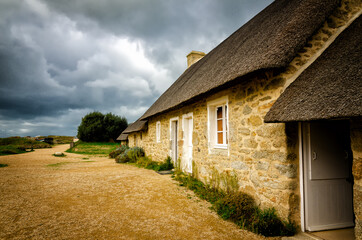 Fototapeta na wymiar Meneham is a restored old village in Brittany, France