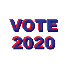 VOTE 2020 blue red vector typography