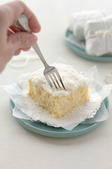 a piece of cake on a plate