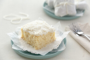 piece of cake on a plate