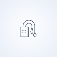 Tonometer, vector best gray line icon
