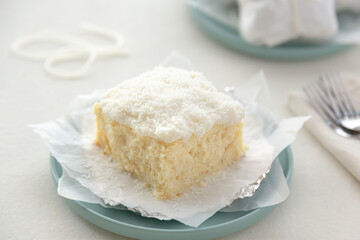 white chocolate cake with coconut