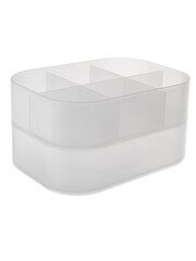 plastic container with compartments for storing various accessories