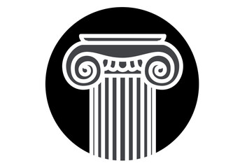 Logo template. Column of an ancient temple. architecture of the ancient world. Vector drawing for logo and illustrations.