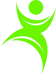 Abstract Jump People Logotype Vector Design