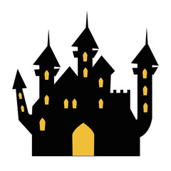 halloween, haunted castle in white background vector illustration design