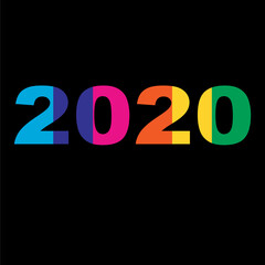 2020 election rainbow colors vector typography on black