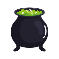 halloween, cauldron witch icon on white background vector illustration design