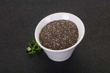Dietary Chia seeds in the bowl