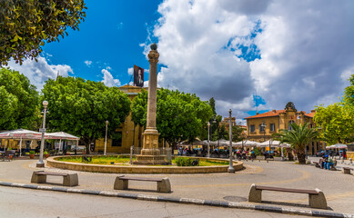 A view of the Sarayönü Square in Northern Nicosia, Cyprus the centre of the old city - obrazy, fototapety, plakaty
