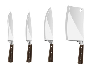 Kitchen knives in four sizes