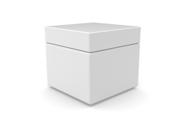 Fototapeta premium 3d cream container on white background