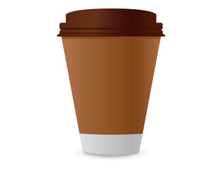 Paper cup with dominant brown color