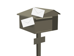 Post boxes and letter envelopes that flew