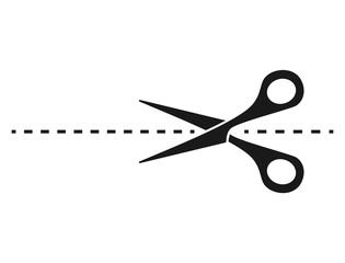 Scissors icon and dashed line to mark the torn section