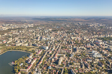 Aerial view of Ivano-Frankivsk city, Ukraine.