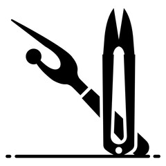 
Trendy vector design of seam ripper 
