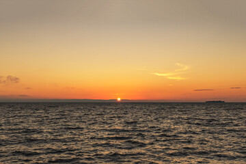 Obraz premium Gulf of Finland at sunset. Romantic evening. Summer
