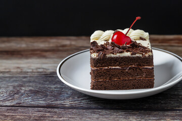 
Chocolate cake snack on plate