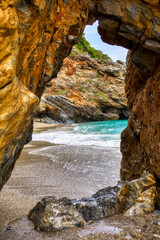 Fototapeta premium Mylopotamos beach at Tsagarada of Pelion in Greece