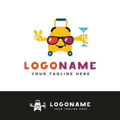 Suitcase Travel airplane symbol Creative Air Logo Design Illustration