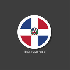 Dominican Republic flag Vector circle with flags.
