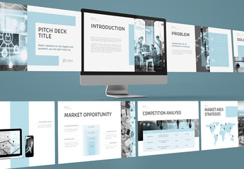 Pitch Deck Blue and Grey Design Layout