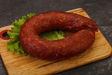 Krakowska sausage over the board