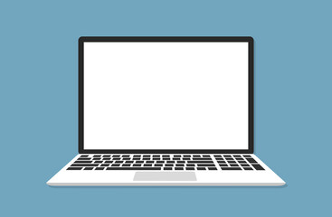 Laptop flat icon. Vector illustration