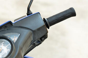Motorcycle push start button. Motorcycle handlebar start system.