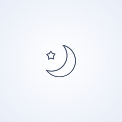 Night, vector best gray line icon