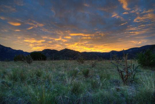 Sunrise Over the Sandia Mountains Albuquerque New Mexico USA