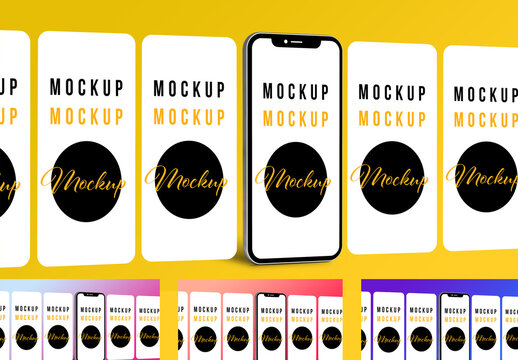 Multiple Screens Phone Presentation Mockup