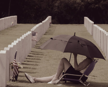 Mourning at the gravesite