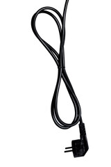 Black electric cable isolated on white