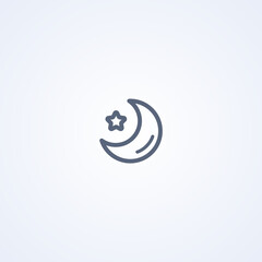 Moon, vector best gray line icon