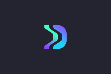 Technology Letter D Logo Abstract Whimsical Monogram