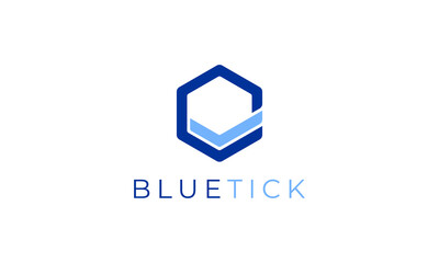 Fototapeta premium illustration vector graphic of simple, modern, sophisticated, minimalist, abstract mark for hexagonal with tick or checklist logo design